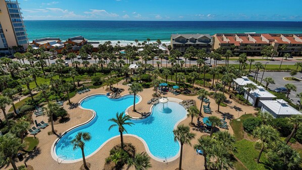 Pool - Spacious 2BR Condo w/ Partial Gulf Views, Pool, Across the Street From Beach! (Destin)