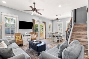 House, Multiple Beds, Patio, Garden View (Breeze) | Living area | 42-inch flat-screen TV with digital channels - Steps From Pool - Minutes to Beach in Blue Mountain (Santa Rosa Beach)