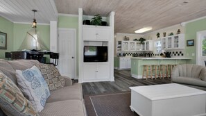 Living area - Steps to the Beach + Private Pool & Free Beach Set Up (Santa Rosa Beach)