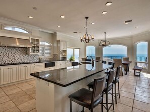 House, Pool Access, Ocean View (The Bellagio) | Private kitchen | Fridge, microwave, oven, stovetop - Stunning Views! 9BR Gulf Front Home, Pool, Elevator, Pool Table (Destin)