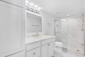 House, Multiple Beds, Patio, Ocean View (Sun 'n Surf) | Bathroom - Gulf Front: Steps to Beach ~ Minutes to Rosemary ~ Free Beach Setup! (Panama City Beach)