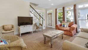 House, Multiple Beds, Balcony, Garden View (The Ocean Pearl) | Living area - Coastal Getaway - Beach, Pool, Golf Cart, Seagrove Beach! (Santa Rosa Beach)