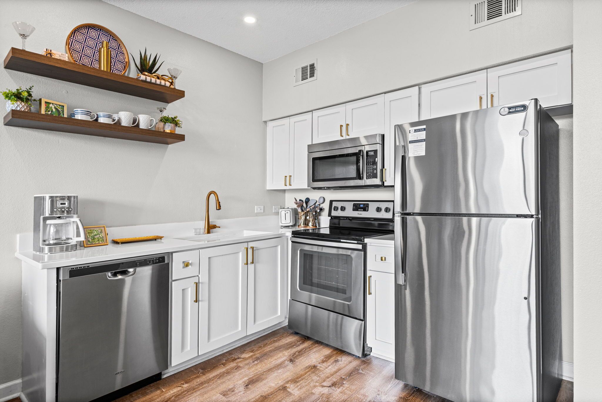 Condo, Multiple Beds, Balcony, Ocean View (Gulf Place Cabanas 206) | Private kitchen | Coffee/tea maker