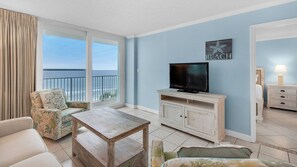 Condo, Multiple Beds, Balcony, Ocean View (BeachCrest 406) | Living area | 42-inch flat-screen TV with digital channels - Beachcrest (Santa Rosa Beach)