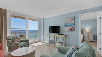 Condo, Multiple Beds, Balcony, Ocean View (BeachCrest 702) | Living area | 42-inch flat-screen TV with digital channels