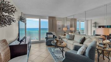 Condo, Multiple Beds, Balcony, Ocean View (Beachcrest 405) | Living area | 42-inch flat-screen TV with digital channels
