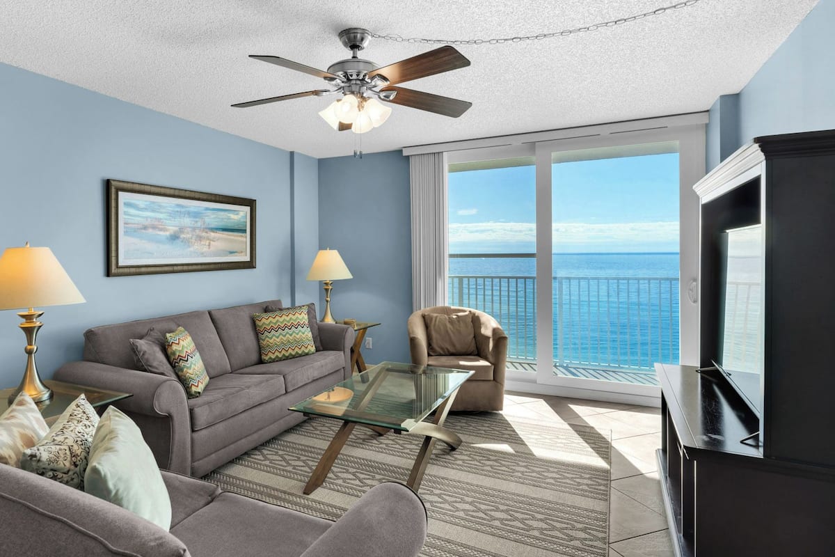 Condo, Multiple Beds, Balcony, Ocean View (BeachCrest 904) | Living area | 42-inch flat-screen TV with digital channels
