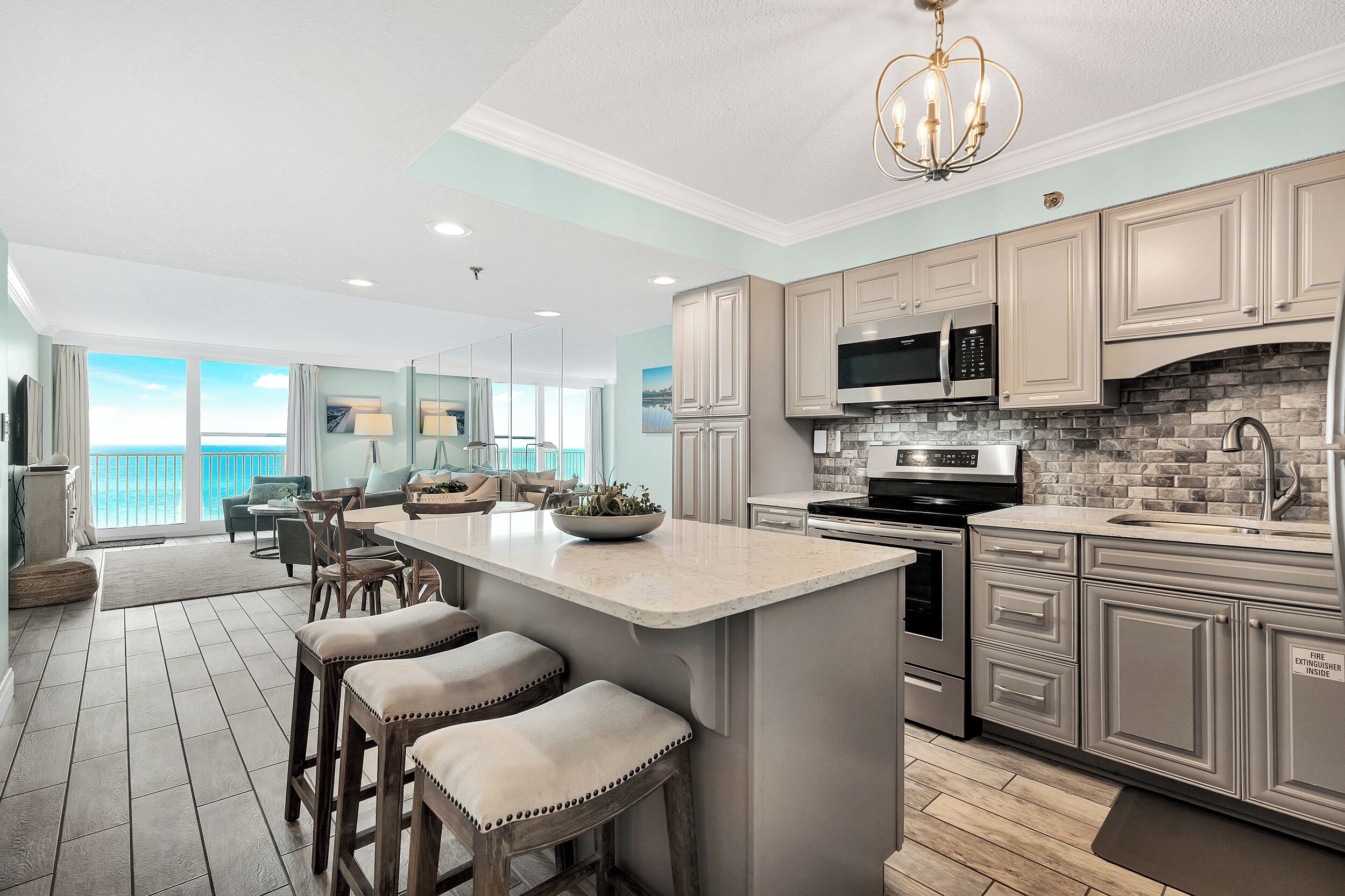 Condo, Multiple Beds, Balcony, Ocean View (BeachCrest 305) | Private kitchen | Fridge, microwave, oven, dishwasher