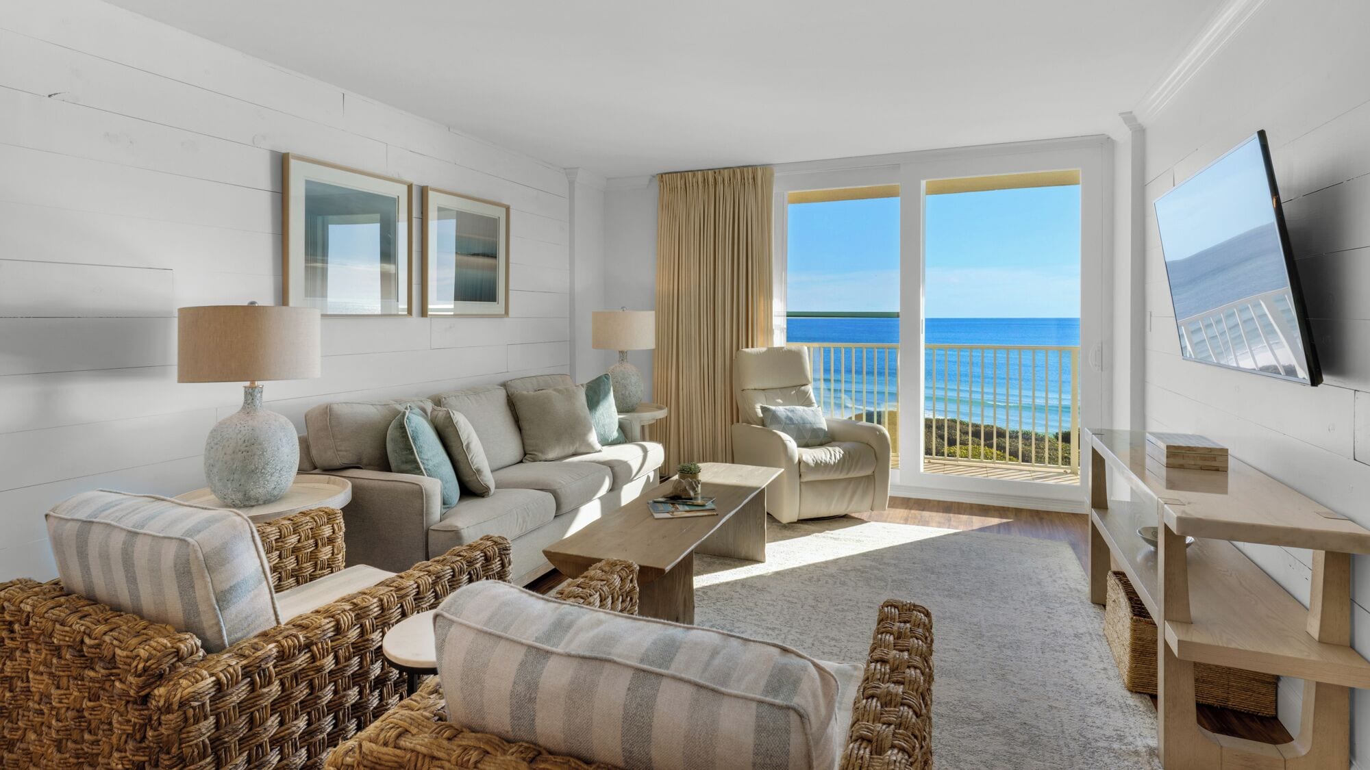 Condo, Multiple Beds, Balcony, Ocean View (BeachCrest 302) | Living area | 42-inch flat-screen TV with digital channels