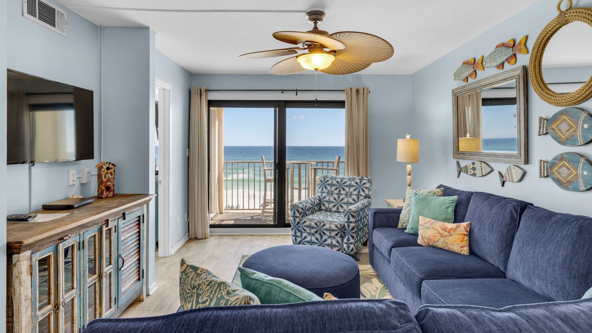 Condo, Multiple Beds, Balcony, Ocean View (Beachside Condo 5) | Living area | 42-inch flat-screen TV with digital channels