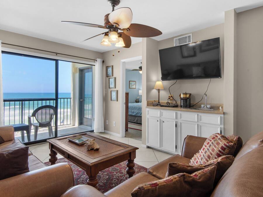 Condo, Multiple Beds, Balcony, Ocean View (Beachside Condo 6) | Living area | 42-inch flat-screen TV with digital channels