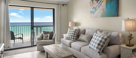 Condo, Multiple Beds, Balcony, Ocean View (Beachside Condo 11) | Living area | 42-inch flat-screen TV with digital channels