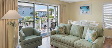 Condo, Multiple Beds, Patio, Pool View (Beachside Villas 921) | Living area | 42-inch flat-screen TV with digital channels