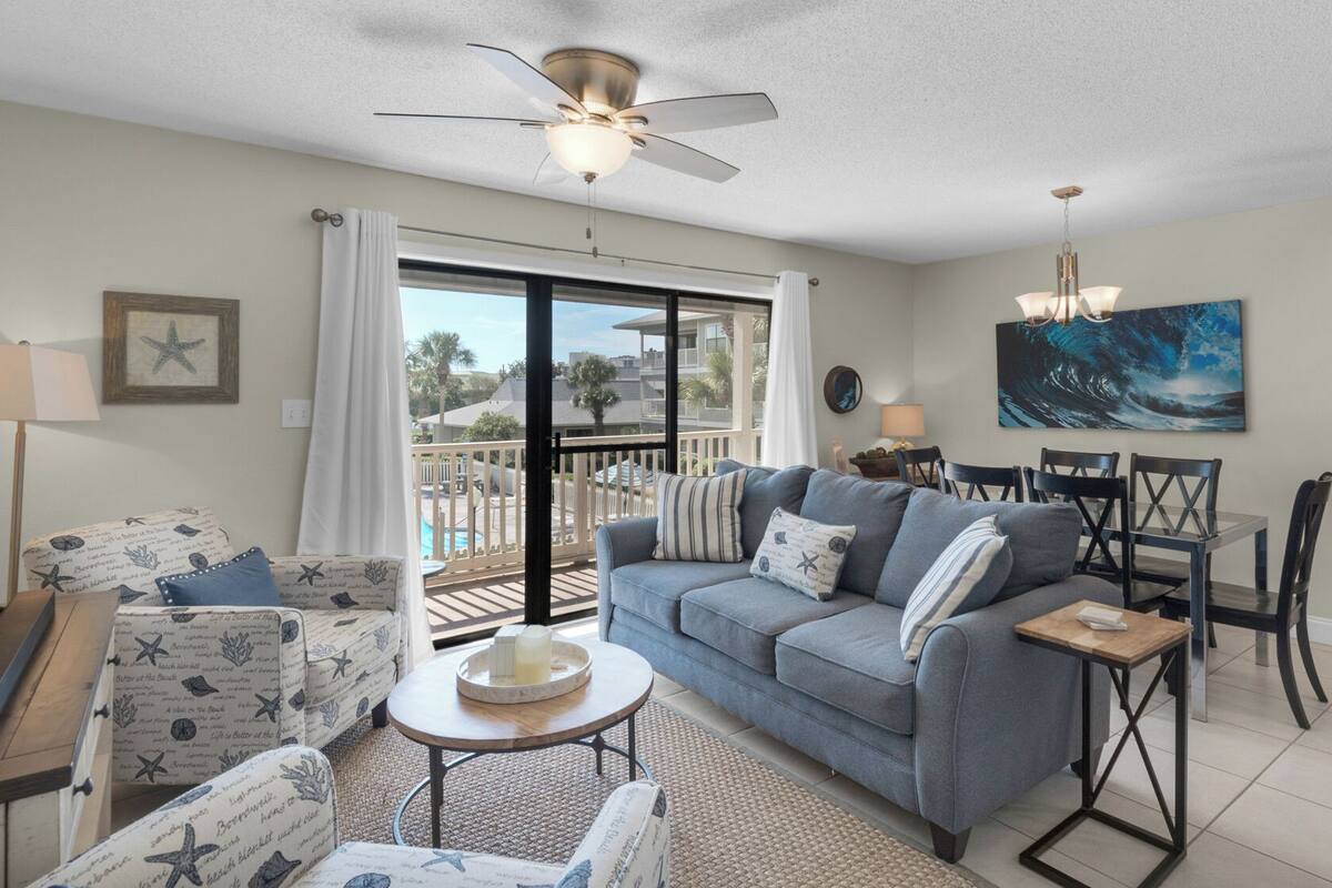 Condo, Multiple Beds, Patio, Pool View (Beachwood Villas 11E) | Living area
