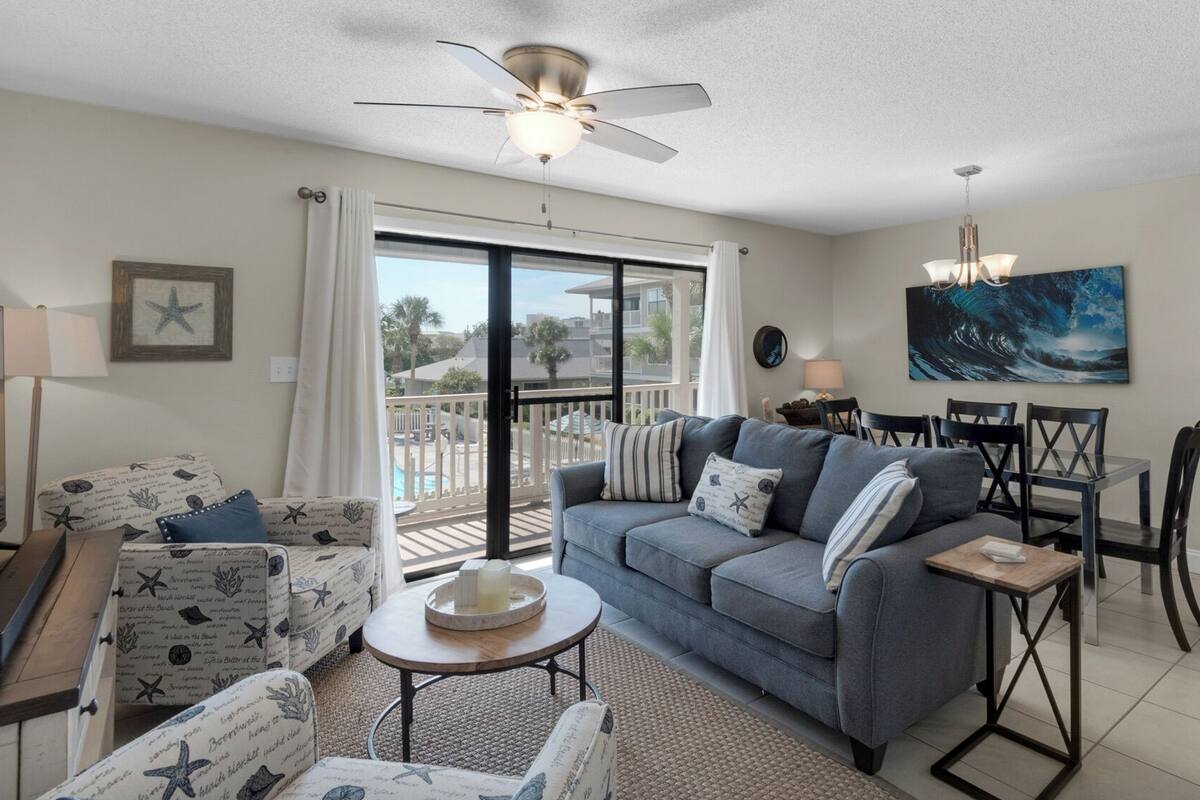Condo, Multiple Beds, Patio, Pool View (Beachwood Villas 11E) | Living area