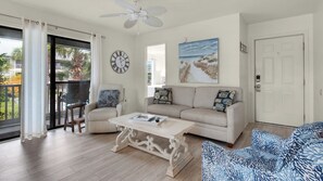 Condo, Multiple Beds, Patio, Pool View (Beachwood Villas 10H) | Living area - Beachwood Villas (Santa Rosa Beach)