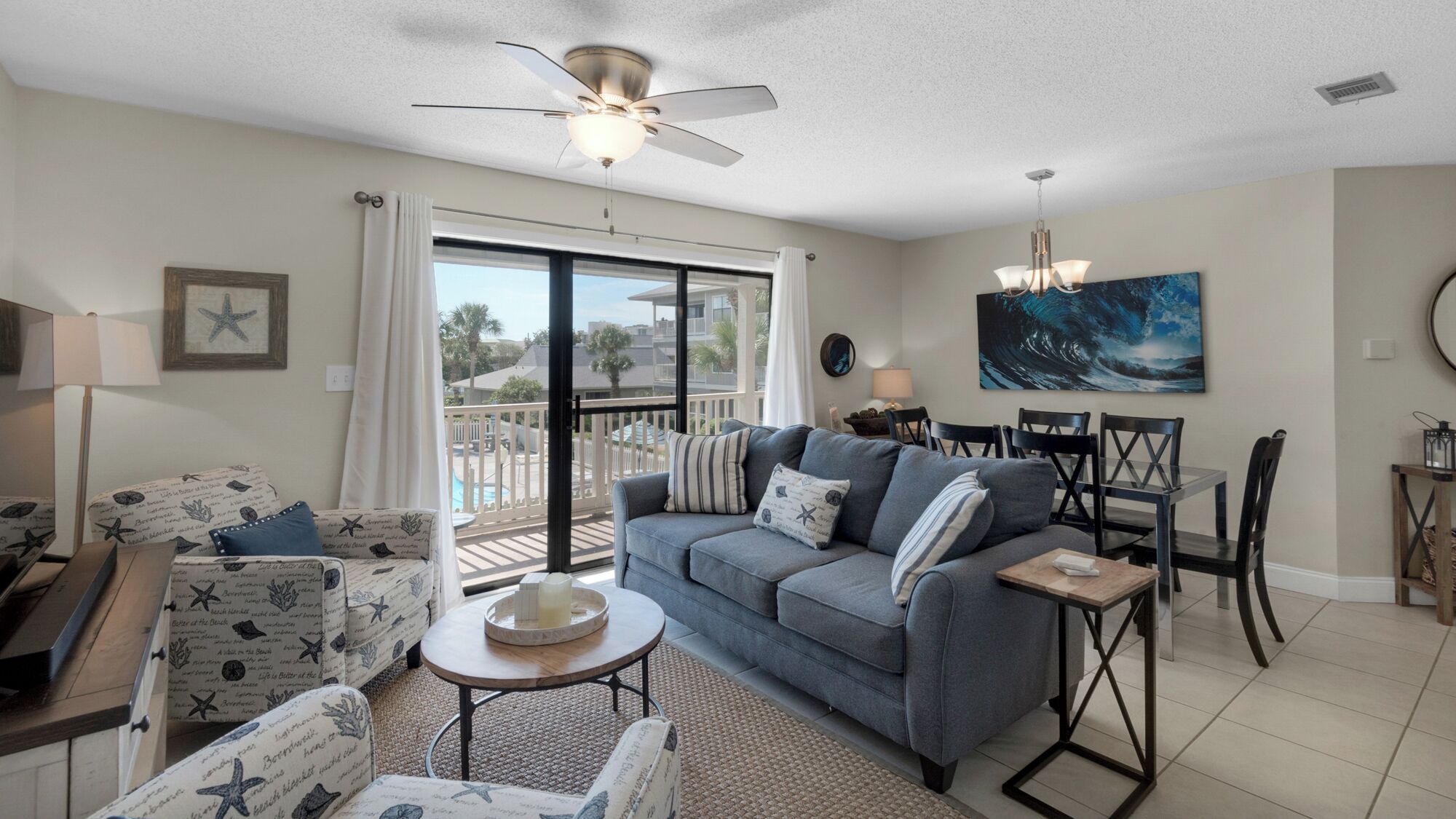 Condo, Multiple Beds, Patio, Pool View (Beachwood Villas 11E) | Living area | 42-inch flat-screen TV with digital channels