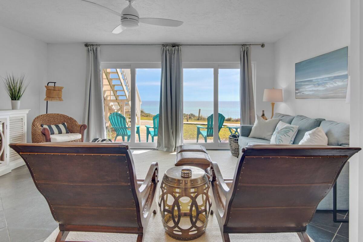 Condo, Multiple Beds, Patio, Ocean View (Blue Tide 6A) | Living area | 50-inch flat-screen TV with digital channels