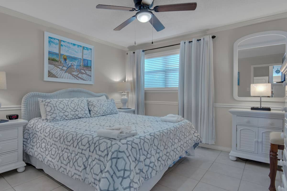 Condo, 1 King Bed with Sofa bed, Patio, Ocean View (Dune Villas 5A) | 3 bedrooms, individually decorated, individually furnished