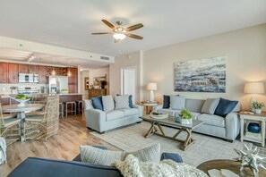 Condo, Multiple Beds, Balcony, Ocean View (Laketown Wharf 834) | Living area - Laketown Wharf (Panama City Beach)