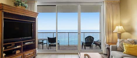 Condo, Multiple Beds, Balcony, Ocean View (Majestic Tower 1-1306 - No Pets) | Living area | 42-inch flat-screen TV with digital channels