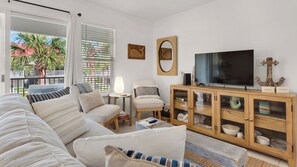 Condo, Multiple Beds, Balcony, Pool View (Rollin Tide C7) | Living area | 42-inch flat-screen TV with digital channels