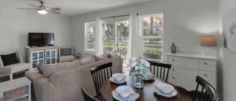 Condo, Multiple Beds, Patio, Pool View (Rollin Tide C4) | Living area | 42-inch flat-screen TV with digital channels