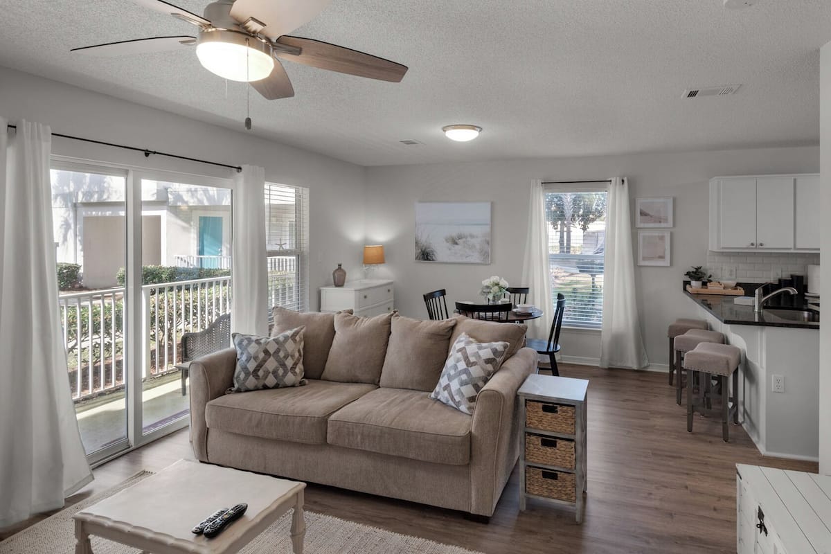 Condo, Multiple Beds, Patio, Pool View (Rollin Tide C4) | Living area | 42-inch flat-screen TV with digital channels