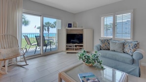 Condo, Multiple Beds, Patio, Ocean View (Sand Cliffs 214) | Living area