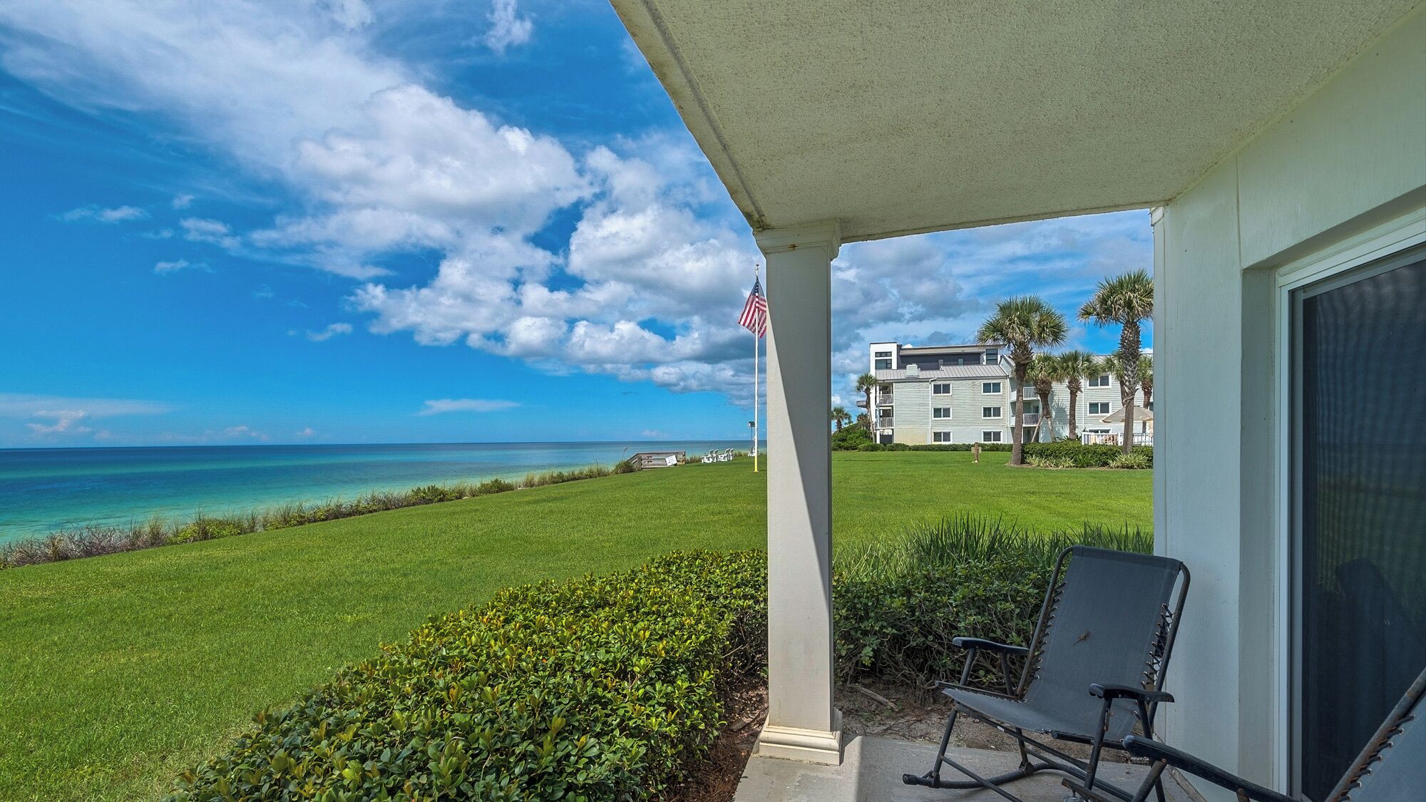 Condo, Plusieurs lits, patio, vue sur l’océan (Sand Cliffs 117) | Terrasse/patio