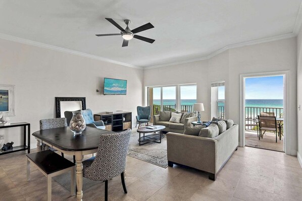Condo, Multiple Beds, Balcony, Ocean View (Legacy 202 - No Pets Allowed) | Living area | 42-inch flat-screen TV with digital channels - The Legacy Condominium (Santa Rosa Beach)