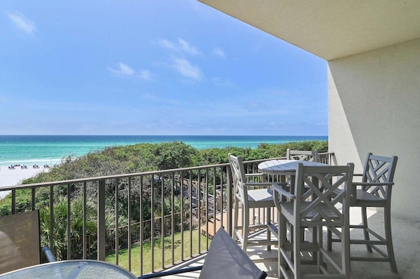 Condo, Multiple Beds, Balcony, Ocean View (Legacy 202 - No Pets Allowed) | Outdoor dining