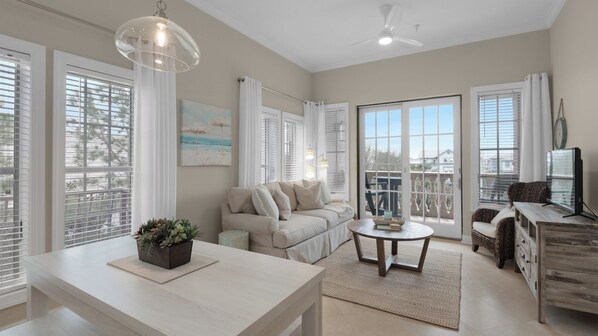 Condo, Multiple Beds, Balcony, Garden View (Village of S Walton 311F) | Living area | 42-inch flat-screen TV with digital channels