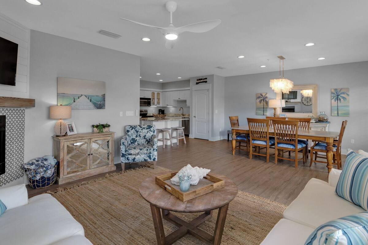 Condo, Multiple Beds, Balcony, Pool View (Villas at Seagrove A202) | Living area | 42-inch flat-screen TV with digital channels