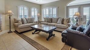 Condo, Multiple Beds, Patio, Ocean View (Villas At Seagrove C401) | Living area | 42-inch flat-screen TV with digital channels - Villas at Seagrove Beach (Santa Rosa Beach)