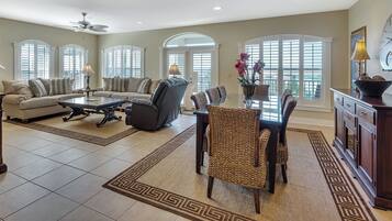 Condo, Multiple Beds, Patio, Ocean View (Villas At Seagrove C401) | Living area | 42-inch flat-screen TV with digital channels