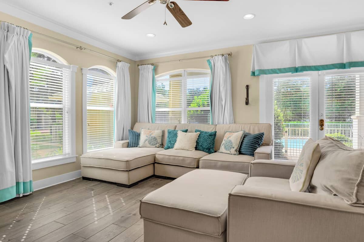 Condo, Multiple Beds, Balcony, Pool View (Villas at Seagrove B101) | Living area | 42-inch flat-screen TV with digital channels