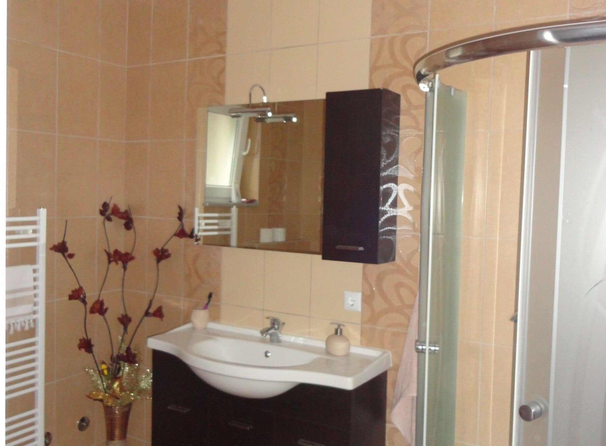 Dusj, hårføner og håndklær