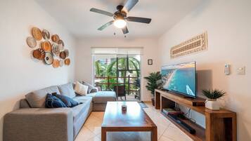 Standard Apartment, Balcony, Garden View | Living area | Flat-screen TV