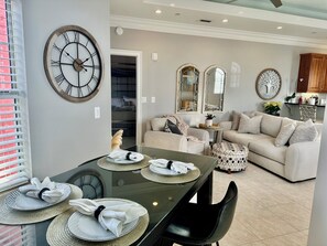 Smart TV, DVD player, books, computer monitors