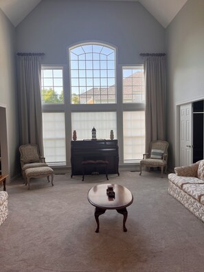 TV connectée, cheminée, livres