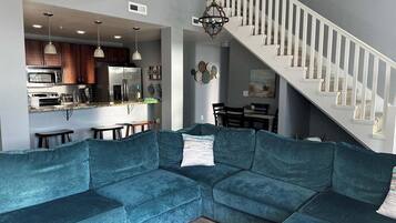 Smart TV, foosball, books