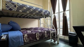 Desk, free WiFi, bed sheets