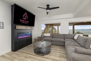 Smart TV, fireplace, video games, ping pong