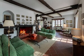 Fireplace, ping pong