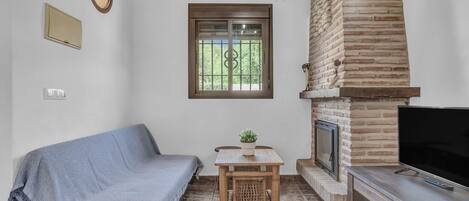 Televisión, chimenea