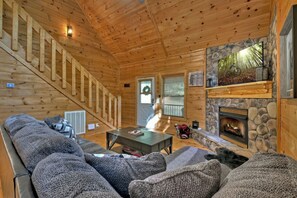 TV, fireplace, foosball