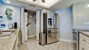 Fridge, microwave, dishwasher, coffee/tea maker - Bayview Condo, Unit E - Anna Maria Island - 2 Bedroom/ 2 Bath bay view, maximum occupancy of 4 people. (Bradenton Beach)