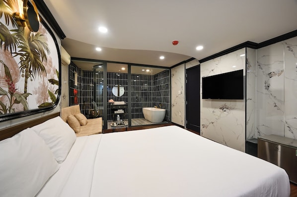 Sviitti | Pimennysverhot, äänieristys, ilmainen Wi-Fi, vuodevaatteet