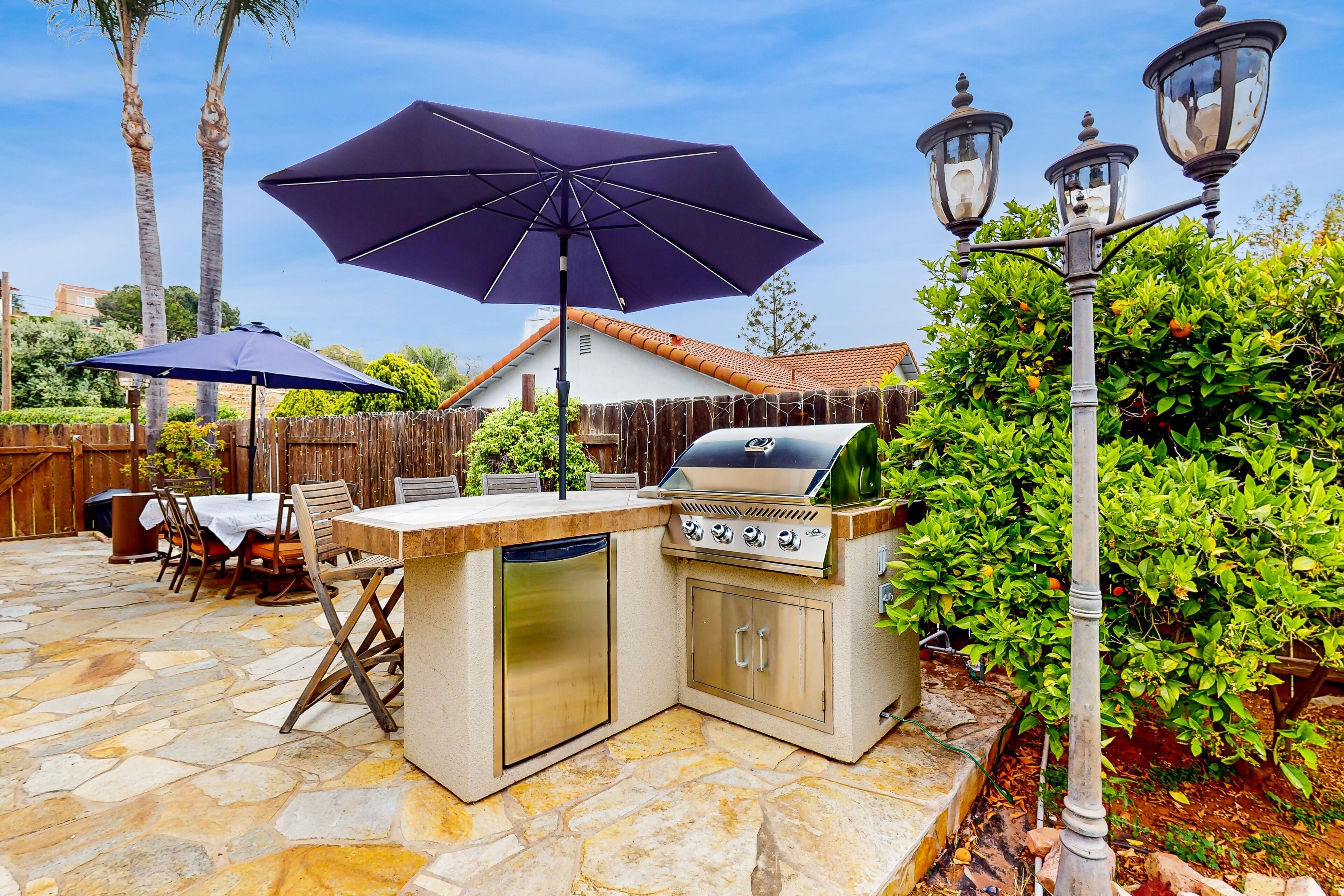 Discover outdoor paradise at this Spring Valley oasis with a hot tub, BBQ island